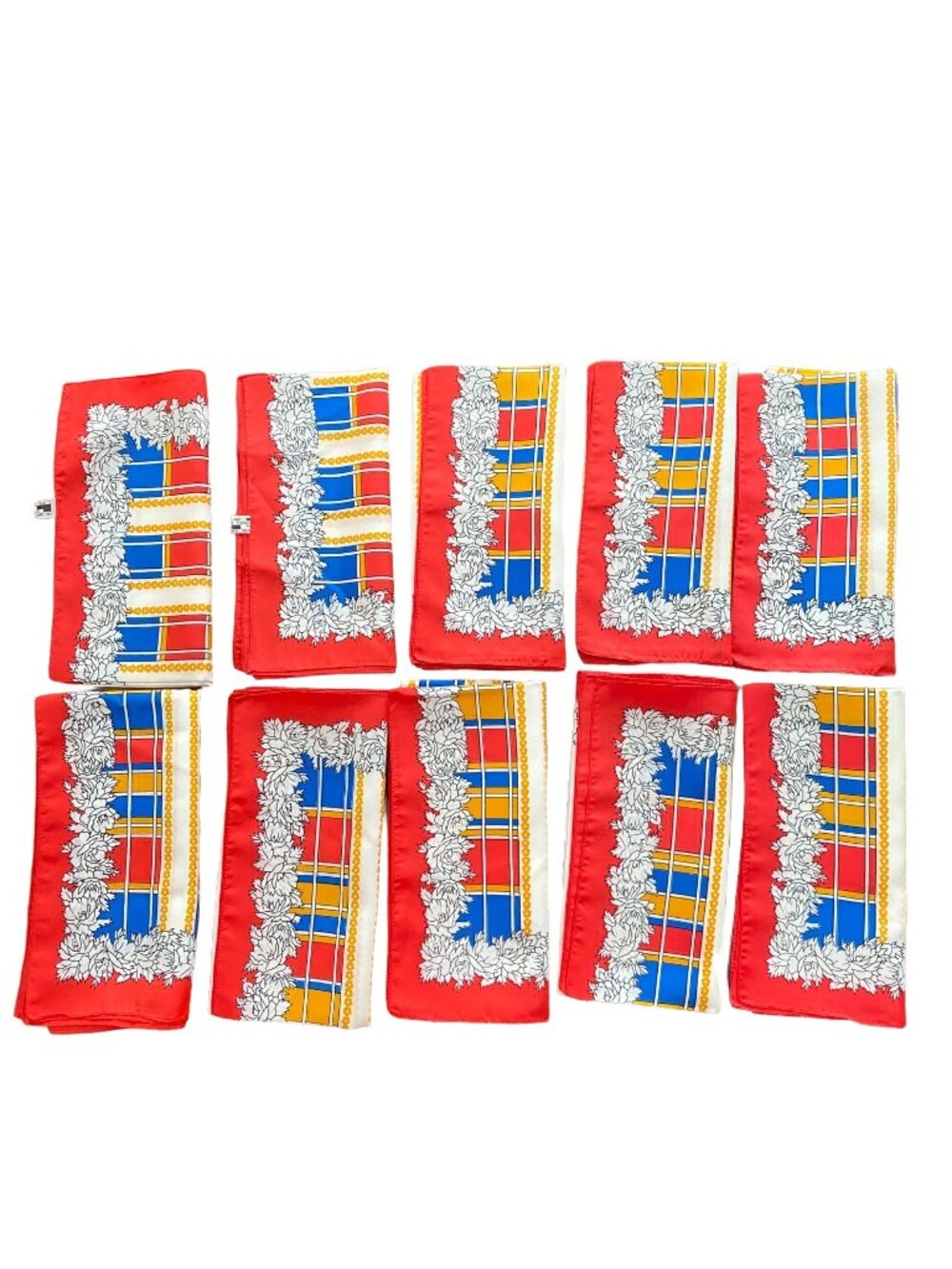 I. SHALOM & CO. INC Colorful Italian Polyester‎ Napkins Set Of 10 VINTAGE